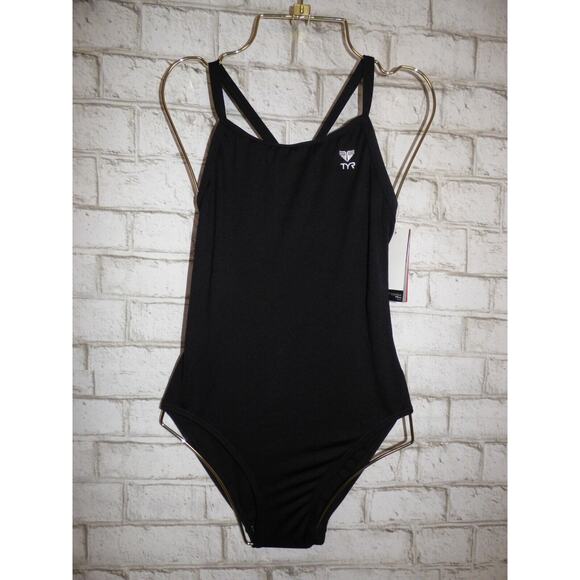 TYR Women's Durafast Diamondfit Black 1 Piece Swimsuit Size M 32 NEW - Picture 3 of 11